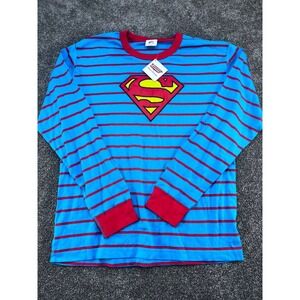 Hanna Andersson Superman XXL Striped Long‎ Sleeve Shirt Blue/Red Cotton